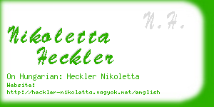 nikoletta heckler business card